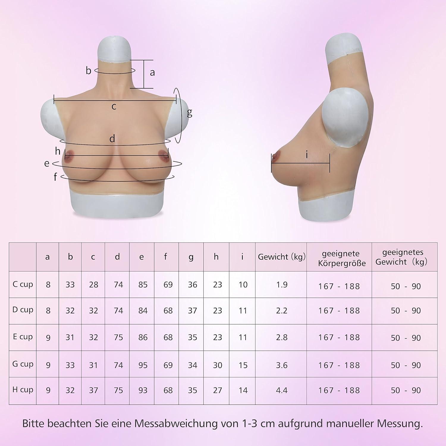 Silikon Brustprothesen Brüste C-Cup Crossdresser Transgender Drag Queen Cosplay