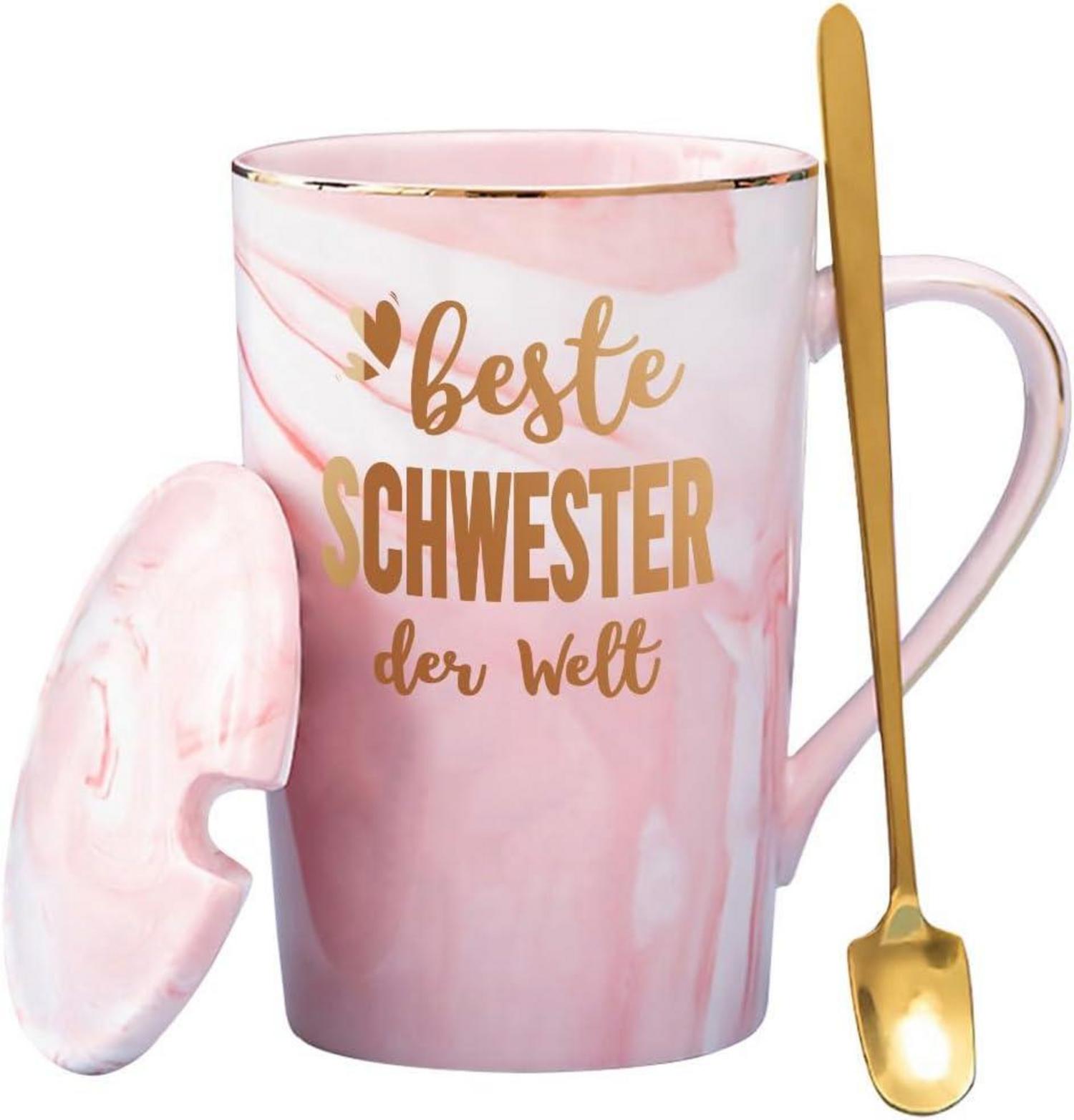 Schwester Geschenk Tasse mit Spruch & Geschenkbox