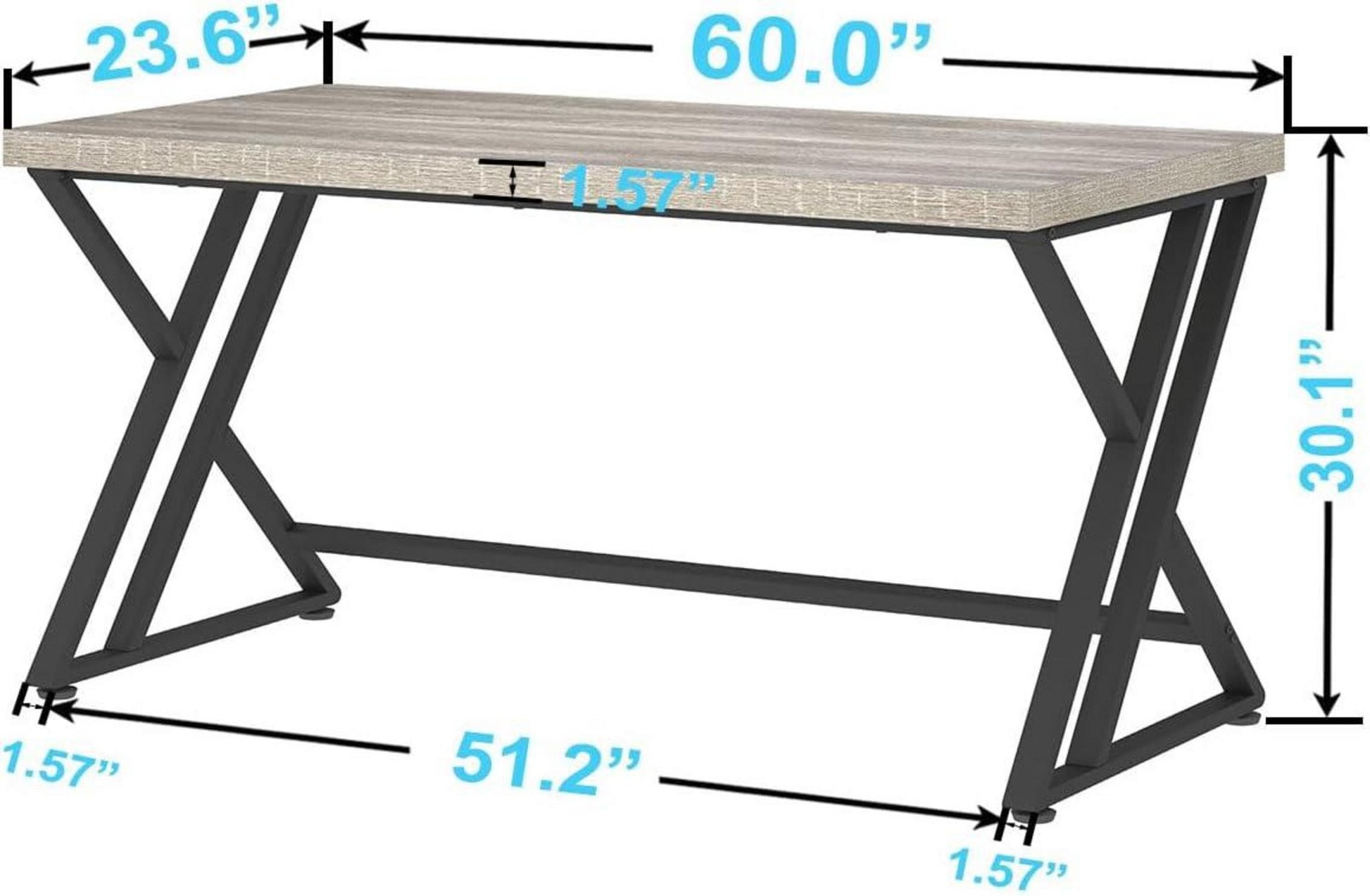 Grauer LVB Computer-Büro-Schreibtisch - Hochwertiges Design
