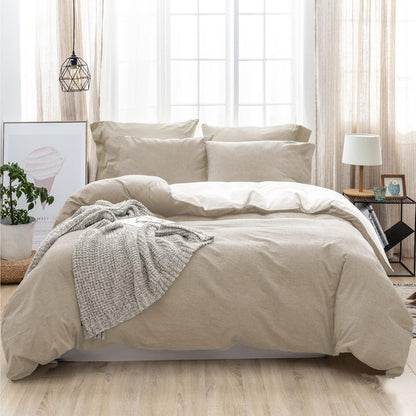 SOULFUL 3tlg. Bettwäsche-Set Baumwolle Aprikose Stone Washed