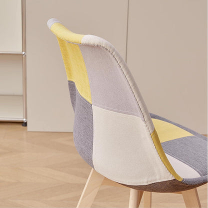 Patchwork Esszimmerstühle Set (2) - Gelb mit Sitzkissen