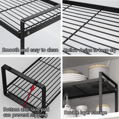 Küchenregal Metall Schwarz Anti-Rutsch Organizer 25kg Tragfähigkeit