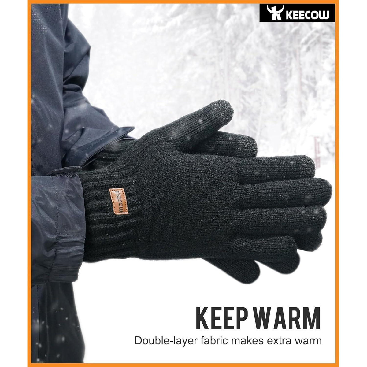 Warme Winterhandschuhe Herren mit Touchscreen Funktion