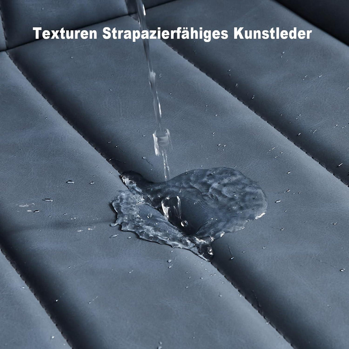 Esszimmerstühle Set 2 Blau, Bequeme Polsterstühle in Lederoptik
