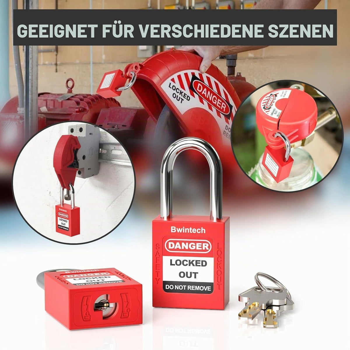 Sicherheitsvorhängeschloss rot für Lockout Tagout Anwendungen