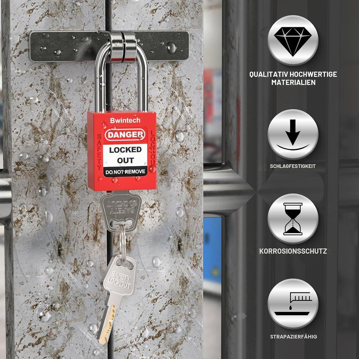 Sicherheitsvorhängeschloss rot für Lockout Tagout Anwendungen