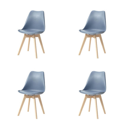 Esszimmerstuhl Set Blau (4er) – Massivholz & Abnehmbar