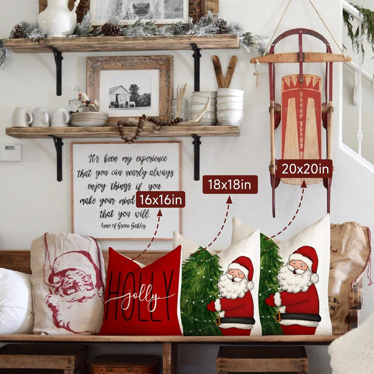 Weihnachten Kissenbezug Set Leinen Deko Sofa Schlafzimmer 40x40 cm