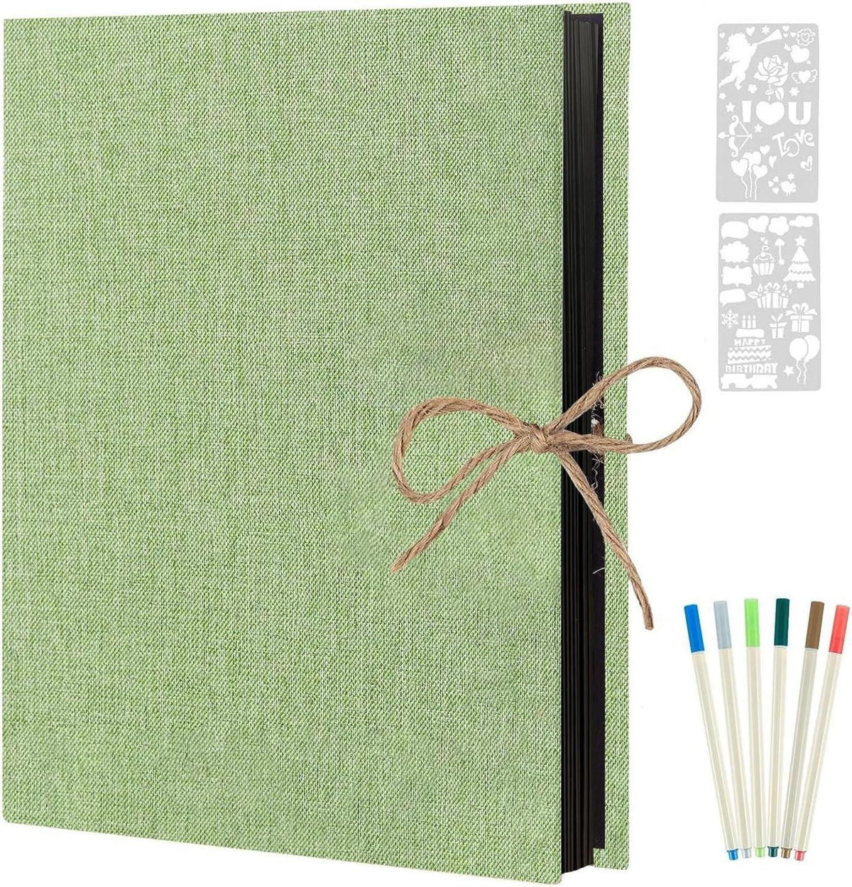 AIOR Schwarze Selbstklebende Fotoalben 60 Seiten Scrapbook