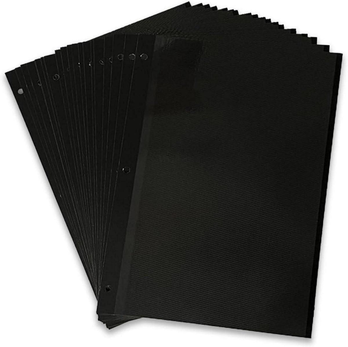 30er Pack Selbstklebende Nachfüllseiten für Leinen Fotoalben Schwarz