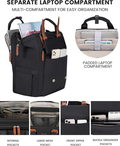 Rucksack Damen 15,6 Zoll Laptop Schulrucksack Mädchen Wasserdicht