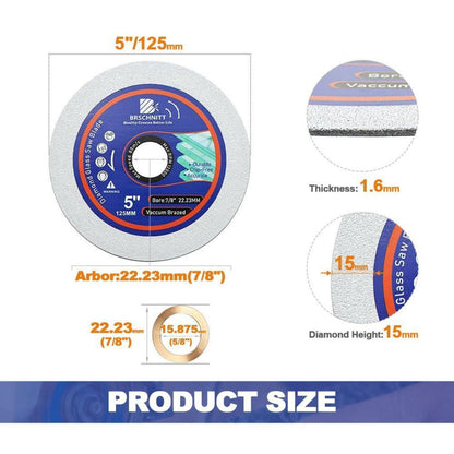 Diamanttrennscheibe 125mm für Glas & Porzellan, 10 Stück