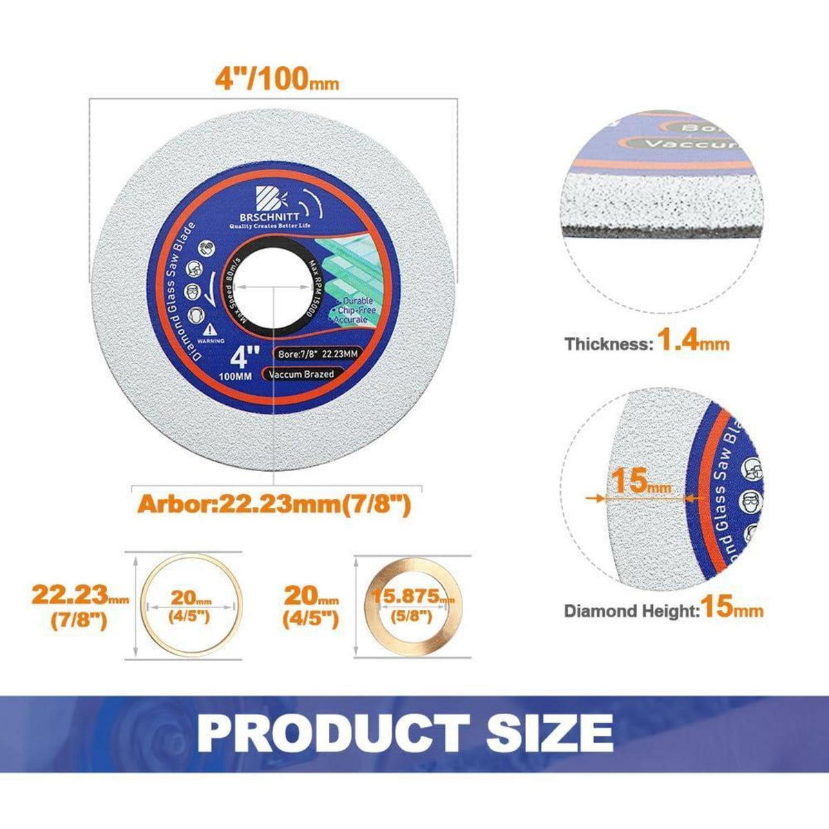 Diamant-Trennscheibe 105mm für Glas & Keramik, 10 Stück