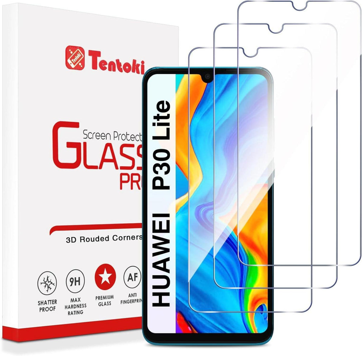 Panzer Schutz Glas 3 Stück für HUAWEI P30 Lite - Kratzfest, 9H
