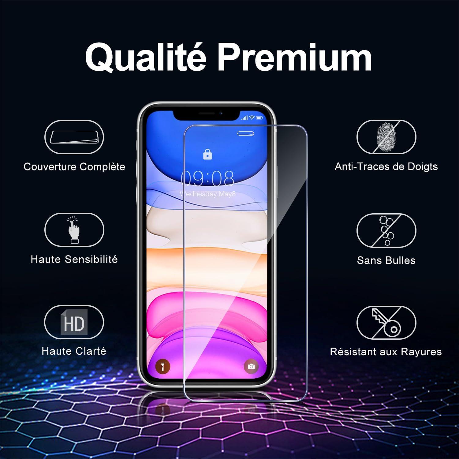 Panzer Schutz Glas iPhone 11 XR 2er Pack 9H Härte Transparent