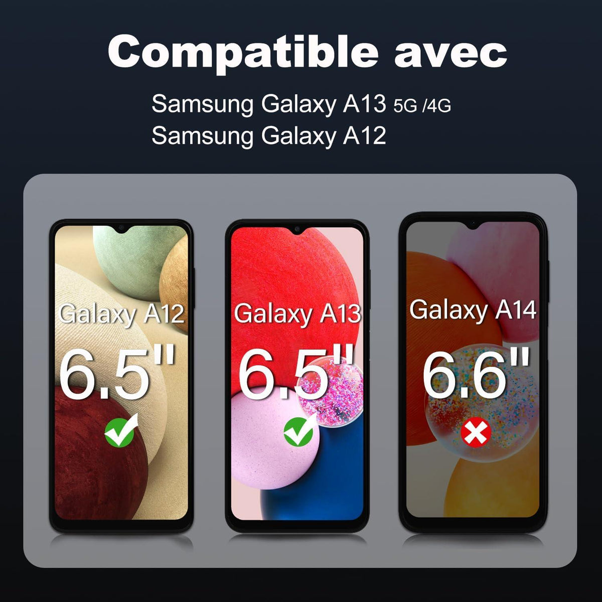 Schutzfolie für Samsung Galaxy A13 5G A13 A12, 3 Stück 9H