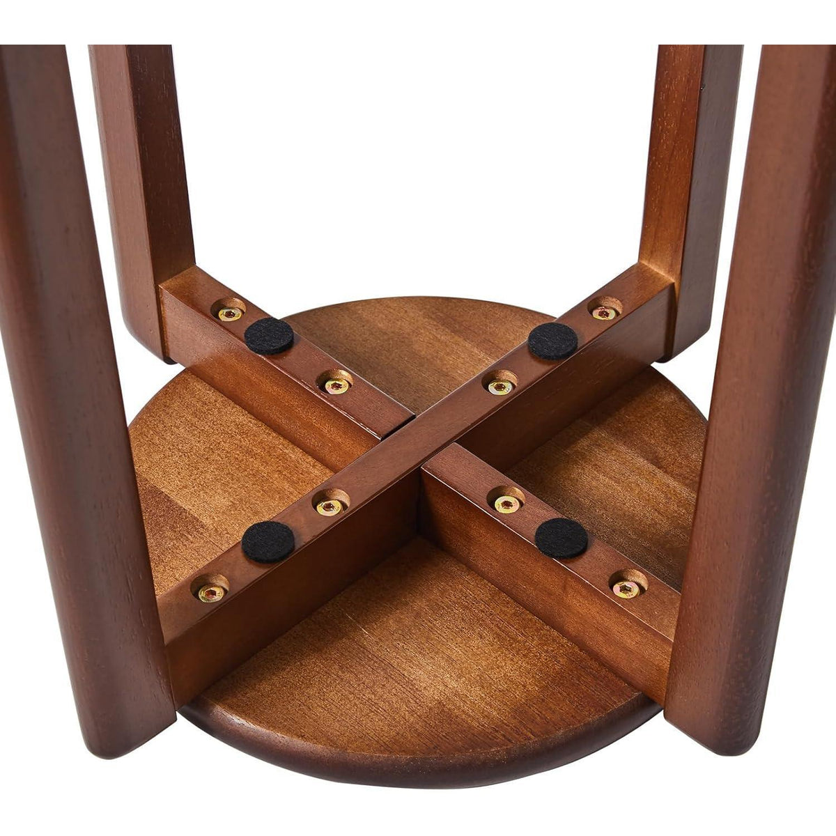 Massivholz Barhocker Set (4er) – Walnussbraun, Stapelbar