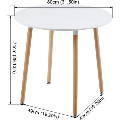 Weißer Esstisch Set mit 4 Hellblauen Stühlen – Skandinavisch