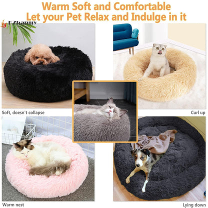 Rundes Hundebett Flauschig Donut – Bequemes Hundesofa 2XL
