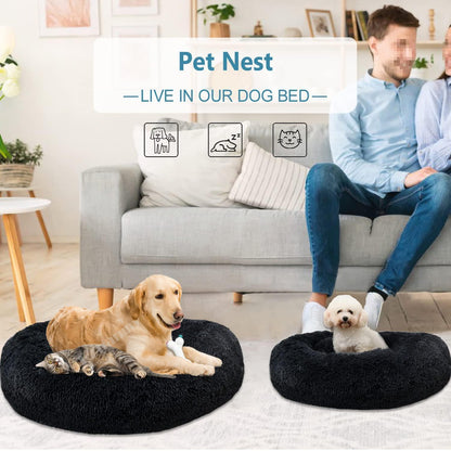 Rundes Hundebett Flauschig Donut – Bequemes Hundesofa 4XL