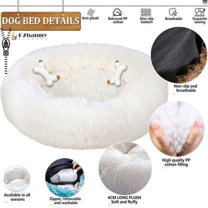 Rundes Hundebett Flauschig Donut – Bequemes Hundesofa 4XL