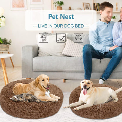 Rundes Hundebett Flauschig Donut – Bequemes Hundesofa 2XL