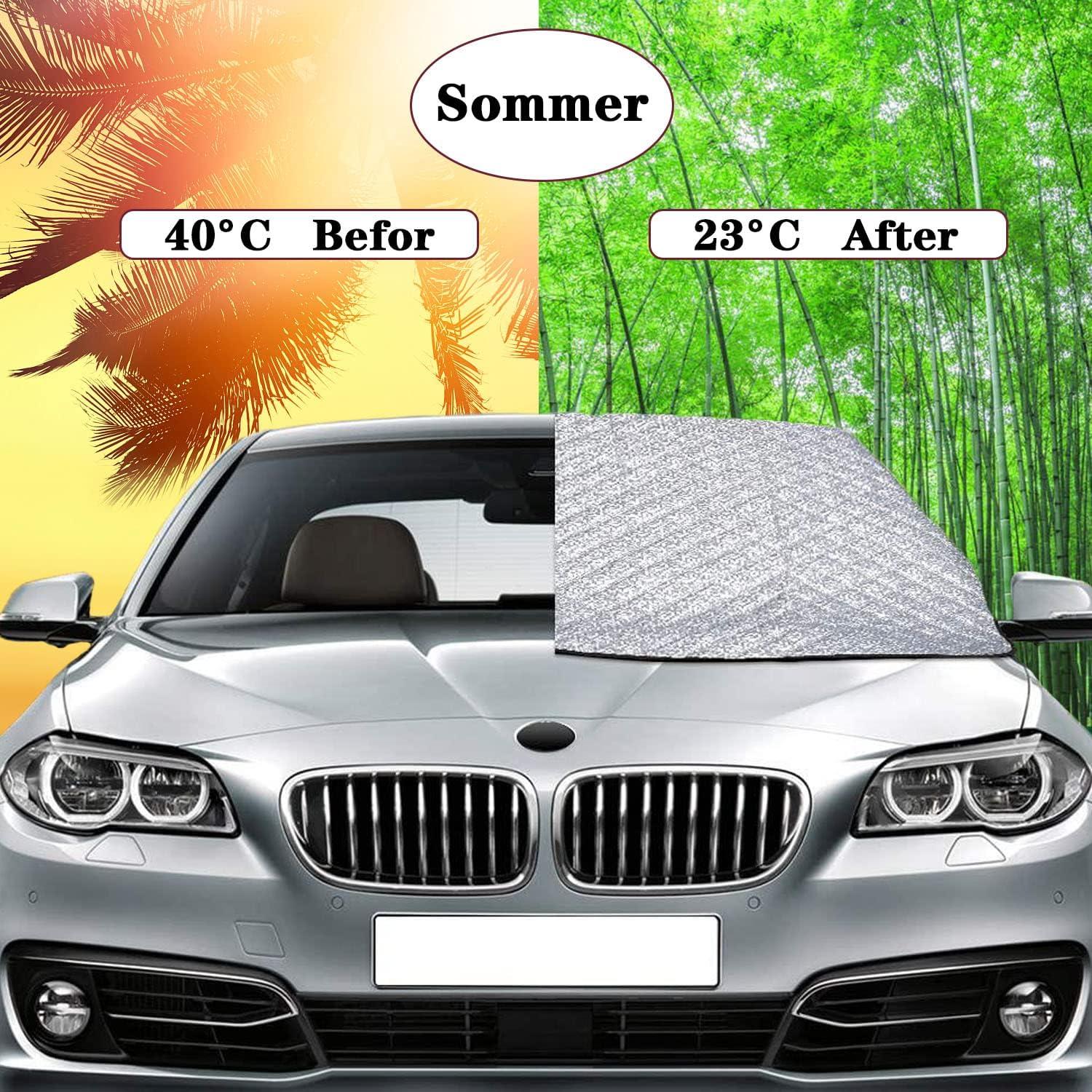 Frontscheibenabdeckung Auto Winter Frostabdeckung 5 Magnete 145x115cm