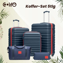 COOLIFE Koffer Set 5tlg ABS Hartschalen Trolley 4 Rollen TSA