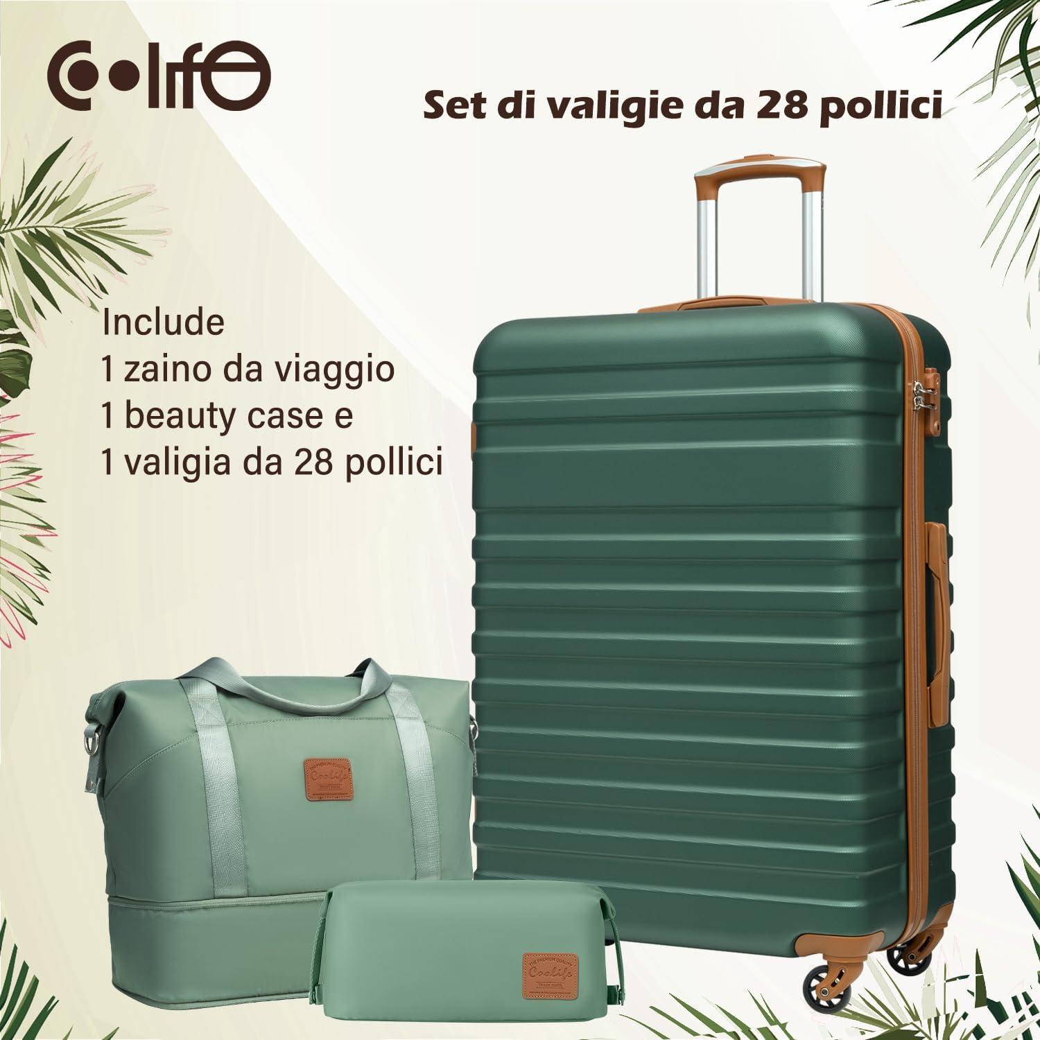 COOLIFE Koffer Trolley Set ABS Hartschale 4 Rollen