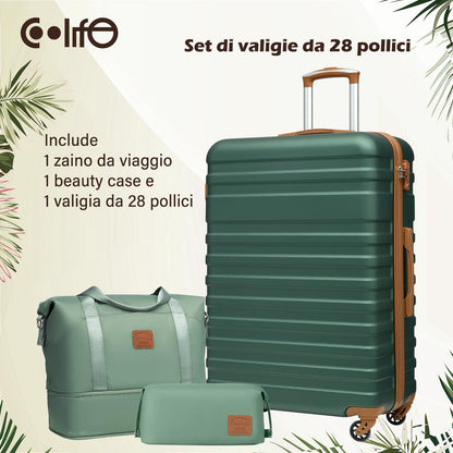 COOLIFE Koffer Trolley Set ABS Hartschale 4 Rollen