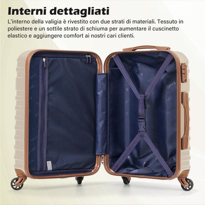 Koffer Set ABS Hartschalen Trolley 4 Rollen Reisekoffer 3tlg