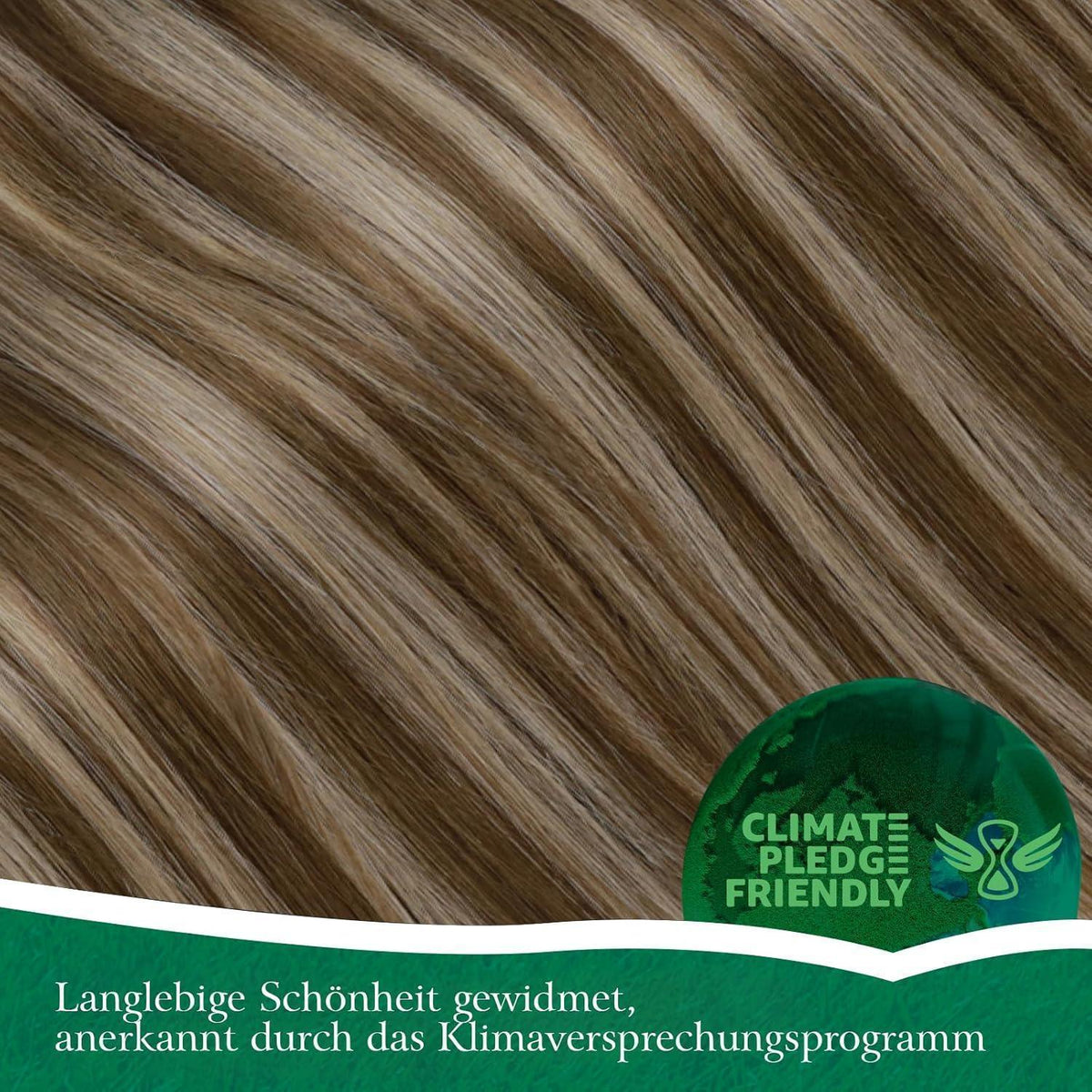 Echthaar Zopf Extension Dunkelbraun mit Blond Highlights 40cm