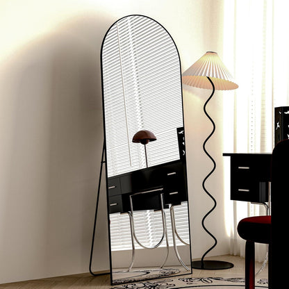 Ganzkörperspiegel Standspiegel Schwarz 162x53cm mit Aluminiumrahmen
