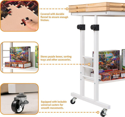Puzzletisch klappbar Höhenverstellbar 2000 Teile 8 Schubladen 4 Räder