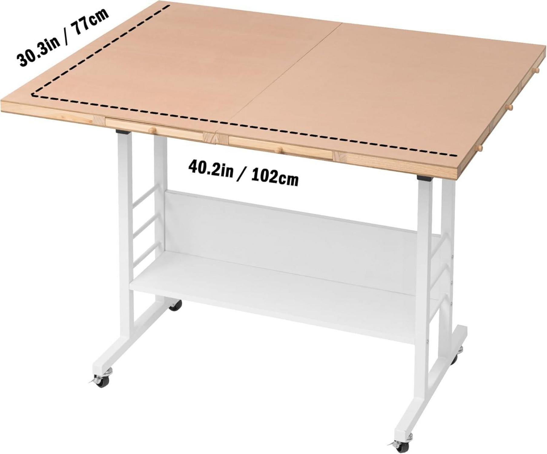 Puzzletisch mit klappbarer Tischplatte, höhenverstellbar, Puzzlebrett, 2 Filzbezug, 8 Sortierschalen, 4 Rollenrädern, für 2000 Teile