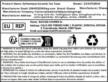 Weiß Porzellan Teetasse mit Deckel und Sieb 400ml Tee Kaffee Becher Henkel