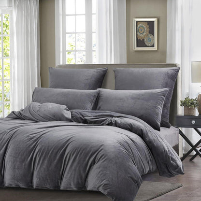 Flauschige Winterbettwäsche Set 135x200cm Grau