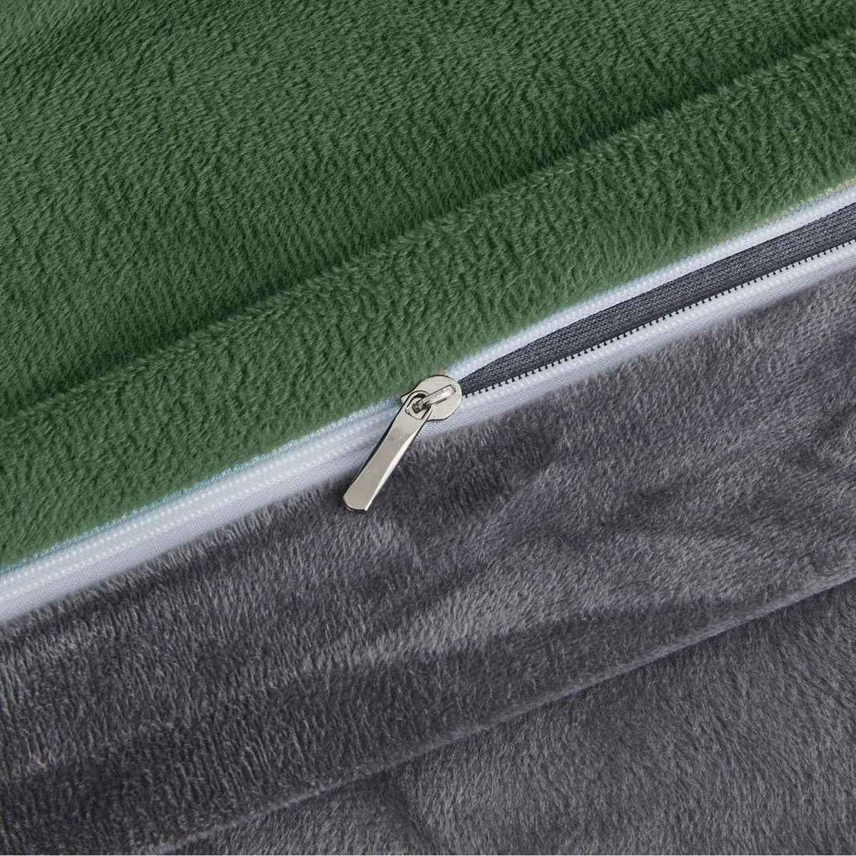 Kuschelige Fleece Bettwäsche 220x240cm - Grün, Grau, Oliv