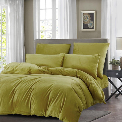 Flauschige Kuschelbettwäsche 200x220cm Gelb – Winterbettwäsche Set