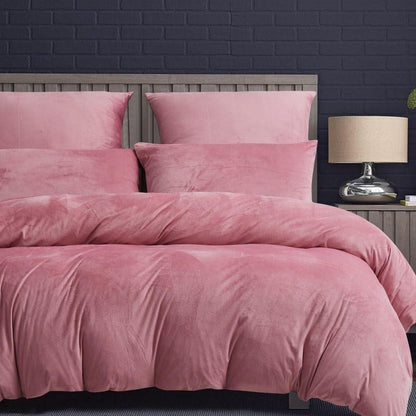 Fleece Bettwäsche Set Rosa – Kuschelig & Flauschig 220x240cm