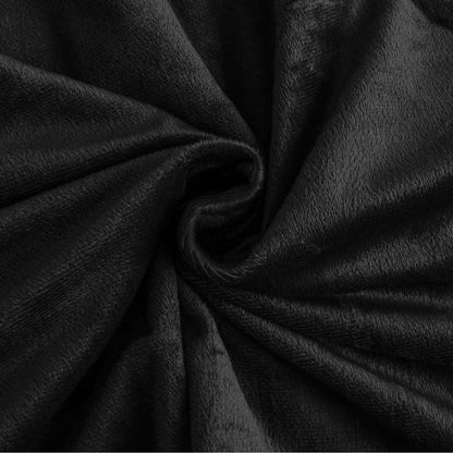 Winter Bettwäsche 220x240 Schwarz Grau Flauschig & Warm 3-teilig