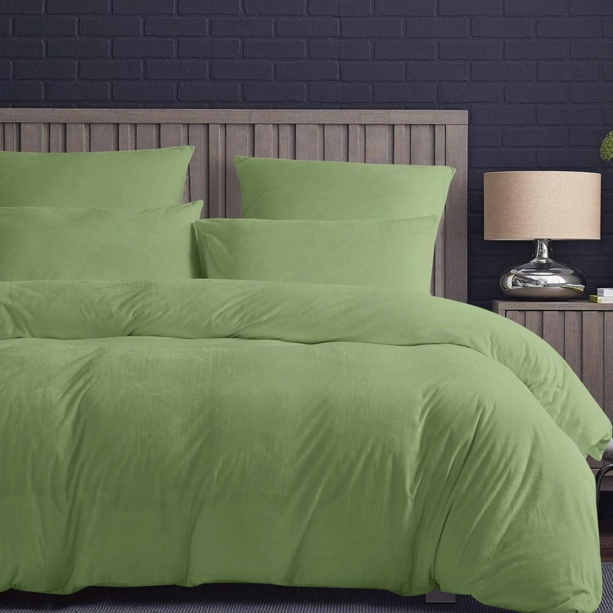 Kuschelbettwäsche 135x200cm, 4-teilig, Grün & Salbeigrün