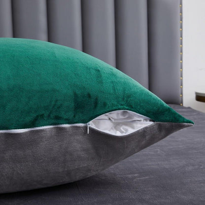 Warme Winter Bettwäsche 220x240cm Grün Fleece Plüsch