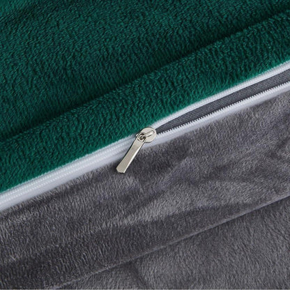Warme Winter Bettwäsche 220x240cm Grün Fleece Plüsch