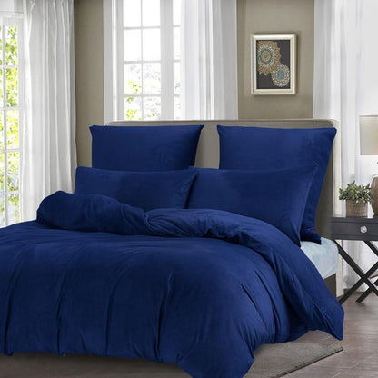 Flauschige Bettwäsche-Set 220x240cm Blau Marine Winterkuscheln