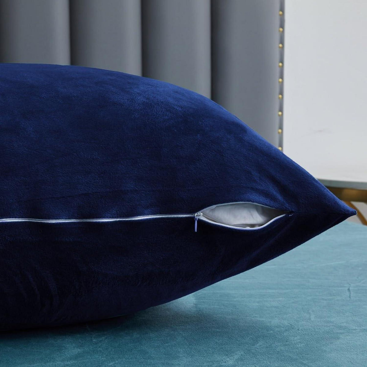 Warme Winter Bettwäsche Set 135x200 Blau & Dunkelblau