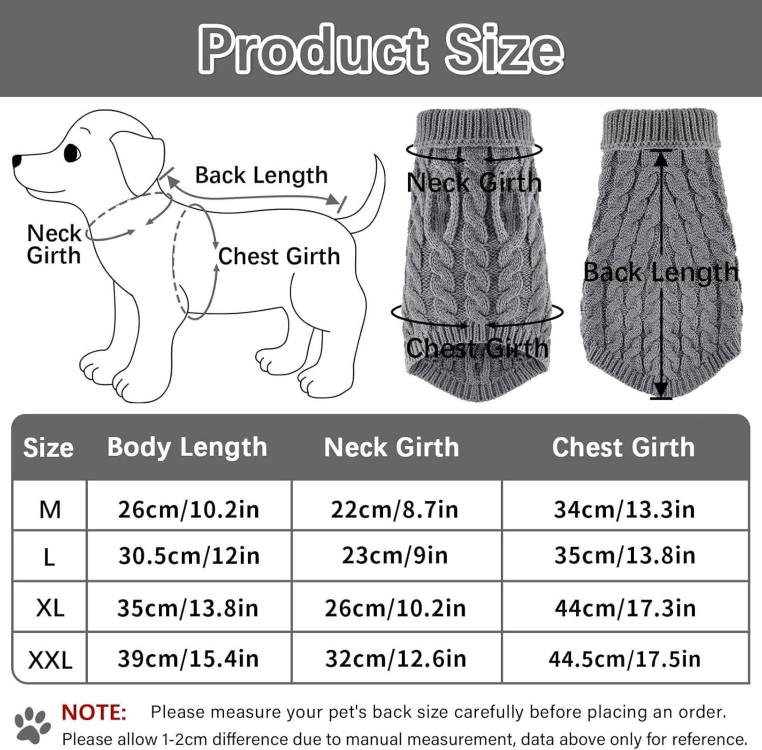 FWLWTWSS Hundepullover Winter Rollkragen Strickpullover