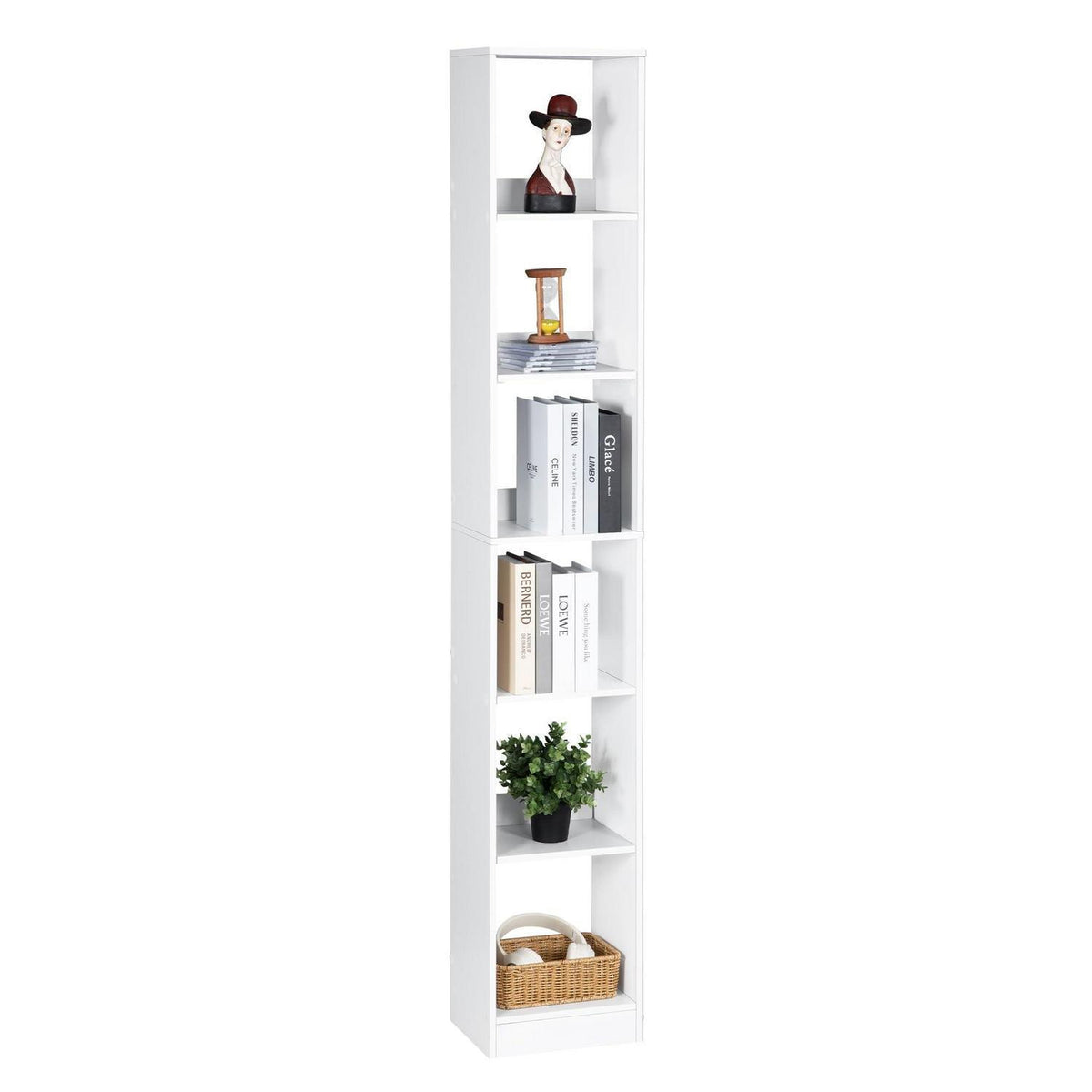 6-stöckiges Bücherregal weiß – Platzsparendes Wohnregal