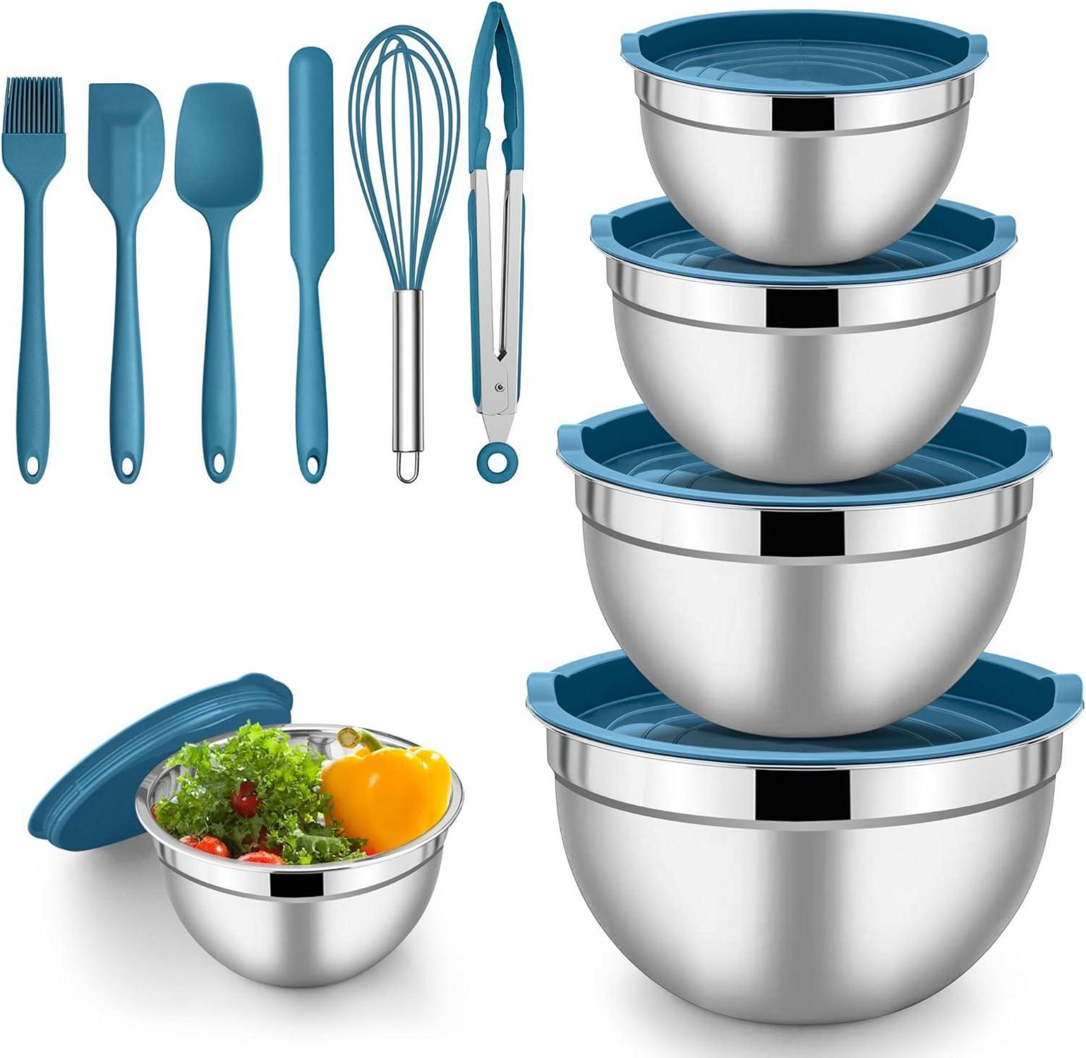 Edelstahl Salatschüssel Set 5er Set mit