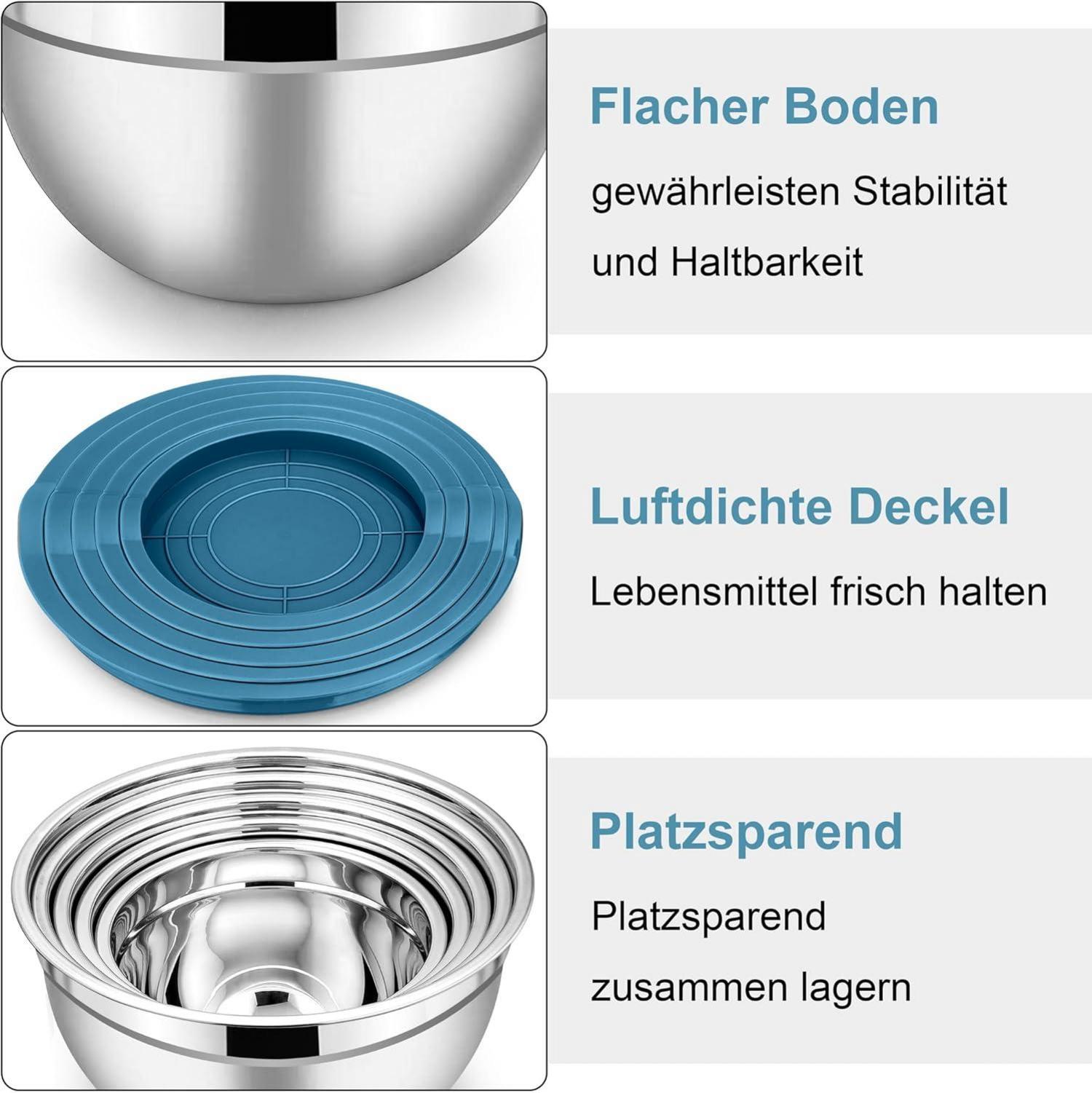 Herogo Edelstahl Rührschüssel Set 5er